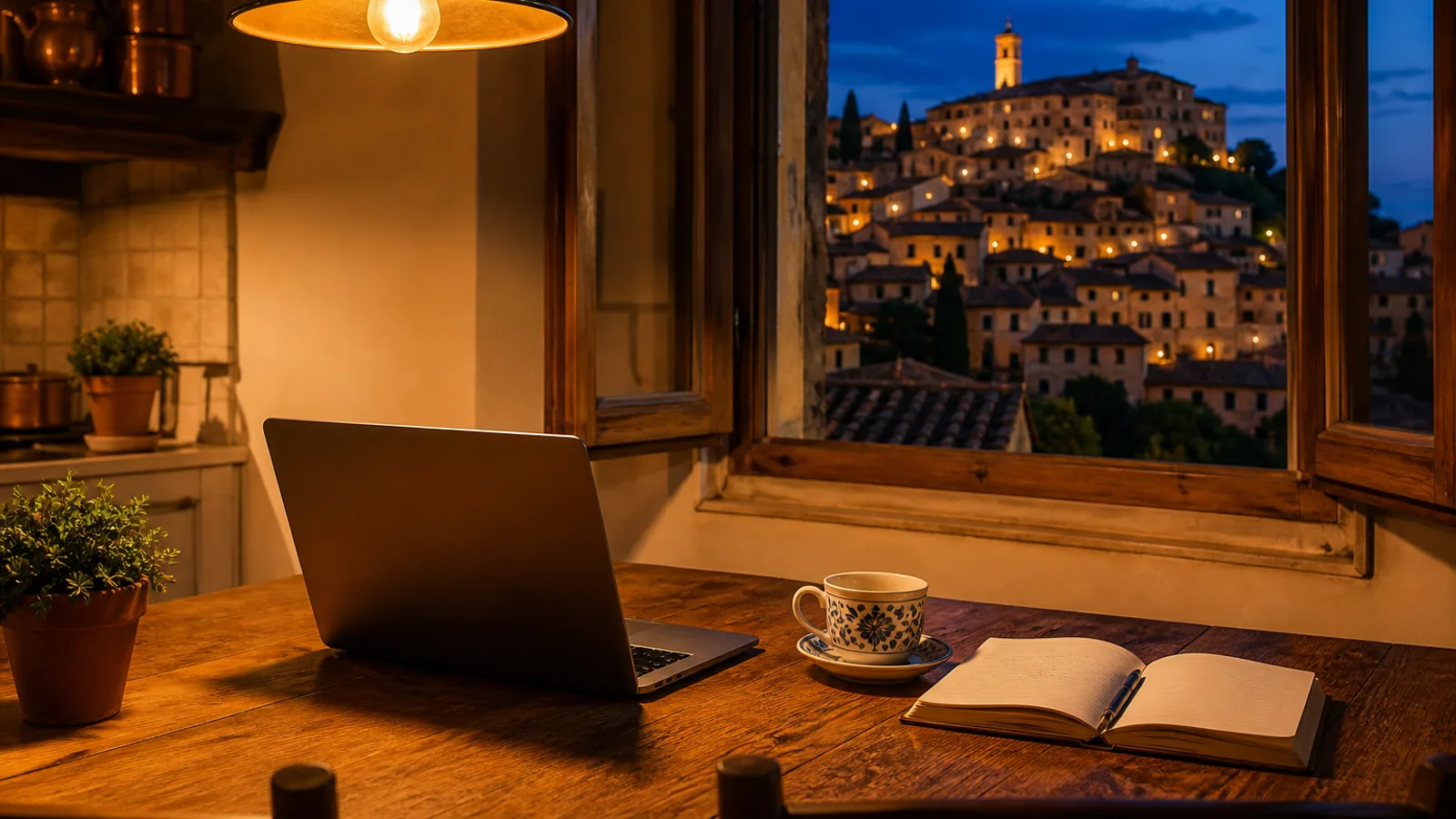 Student learning Italian online with a live teacher on video call