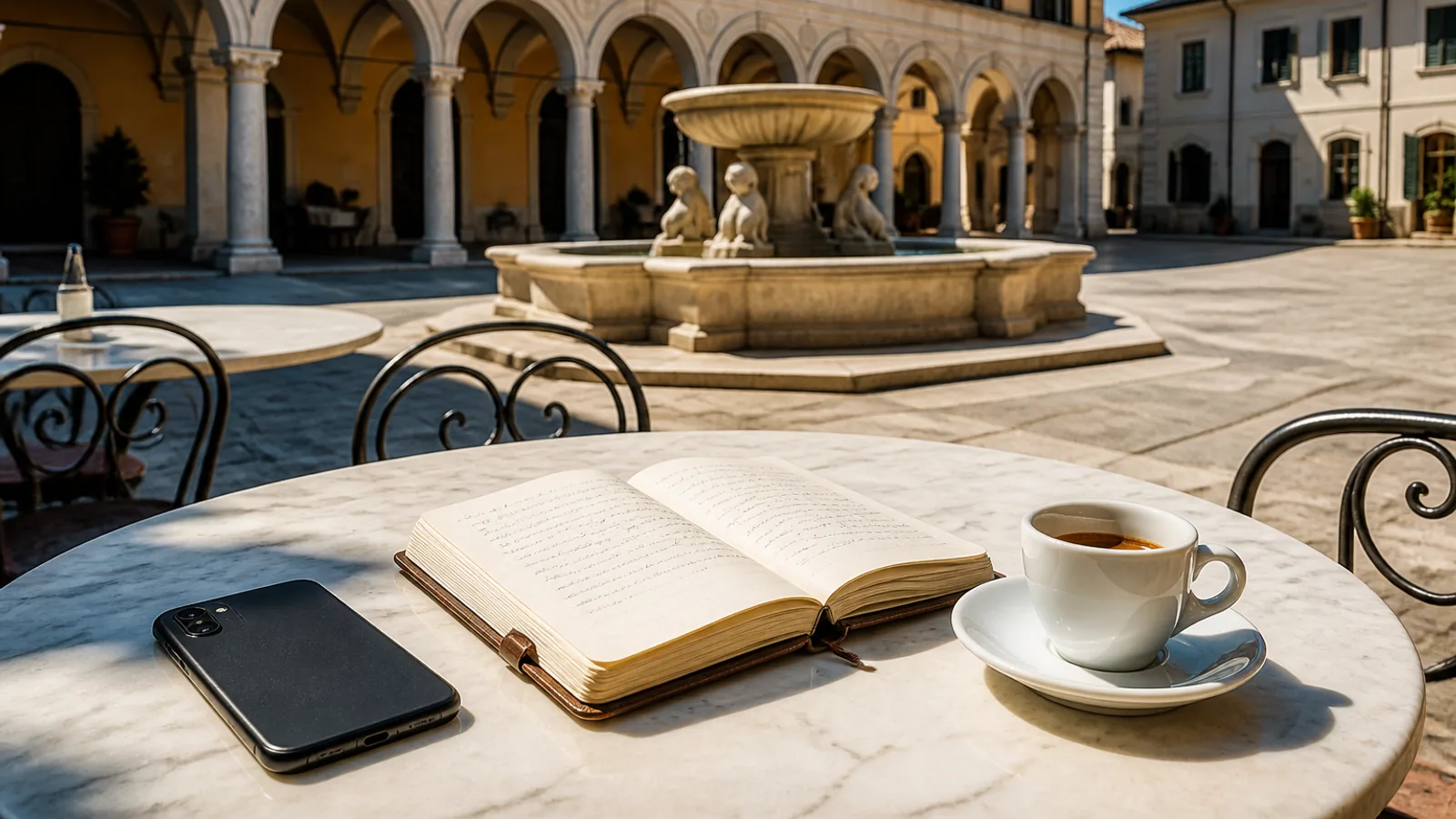 Smartphone showing Italian language learning app alongside laptop with online lesson