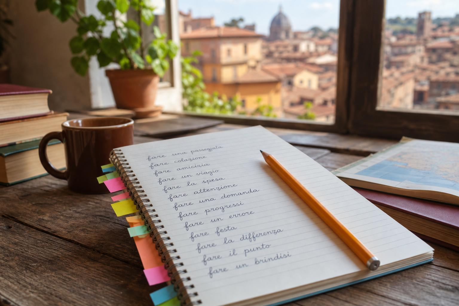 Collocation list in Italian notebook