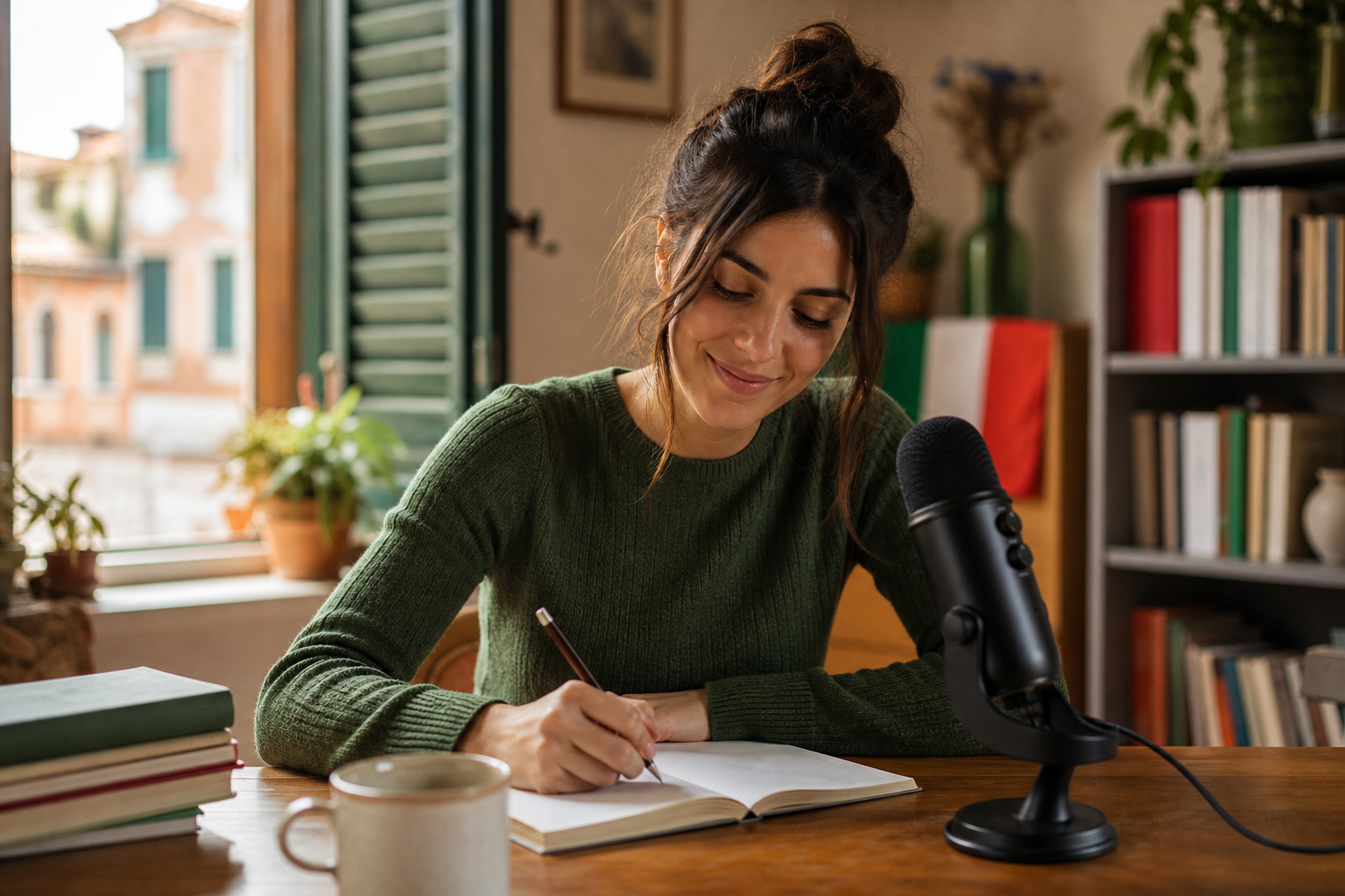 Microphone icon for speaking sample