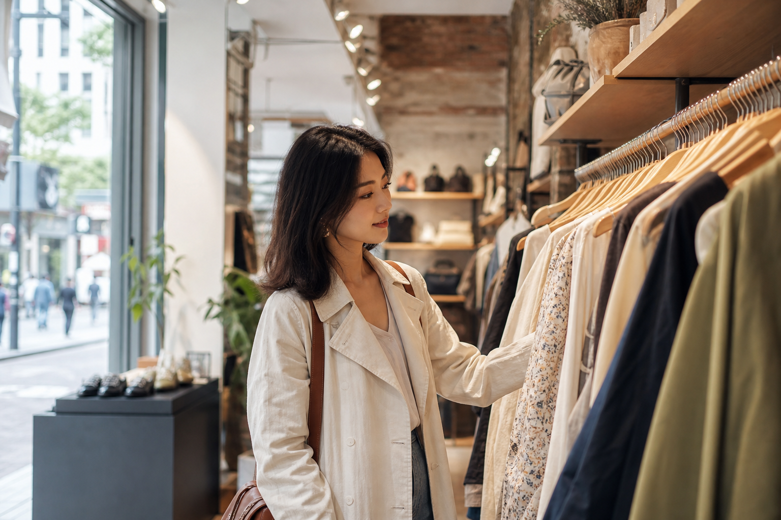 Elegant fashion boutique interior in Milan Quadrilatero district
