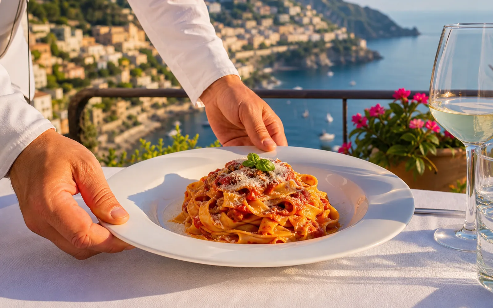 Italian restaurant bill showing coperto and service charge items